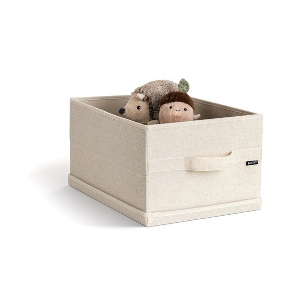 Smėlio spalvos iš tekstilės daiktadėžė su dangčiu 31x41x22 cm Soft Storage Medium – Bigso-image-4