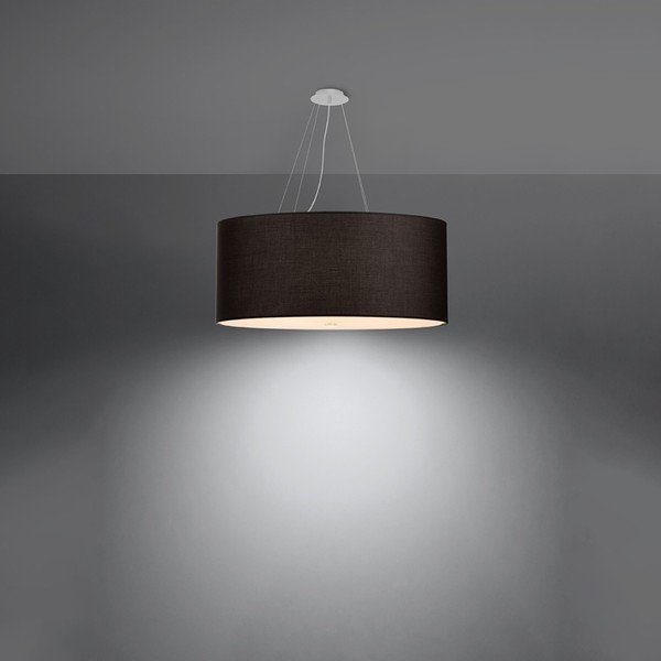 Kabantis šviestuvas juodos spalvos ø 70 cm su tekstiliniu gaubtu Volta – Sollux-image-3