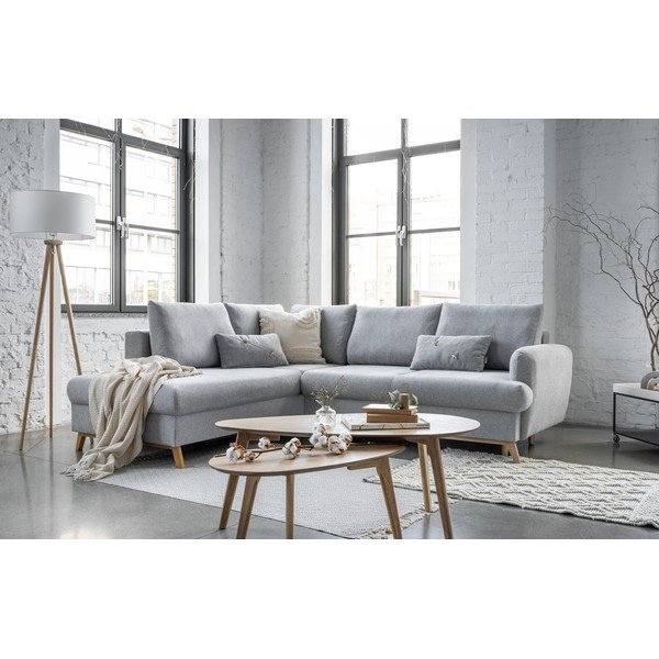 Šviesiai pilkos spalvos sulankstoma/su sandėliavimo vieta kampinė sofa (su kairiuoju kampu/„L“ formos) Scandic Lagom – Miuform-image-4