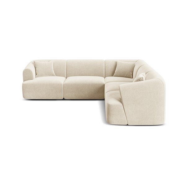 Smėlio spalvos kampinė sofa iš velveto Campi – Cosmopolitan Design