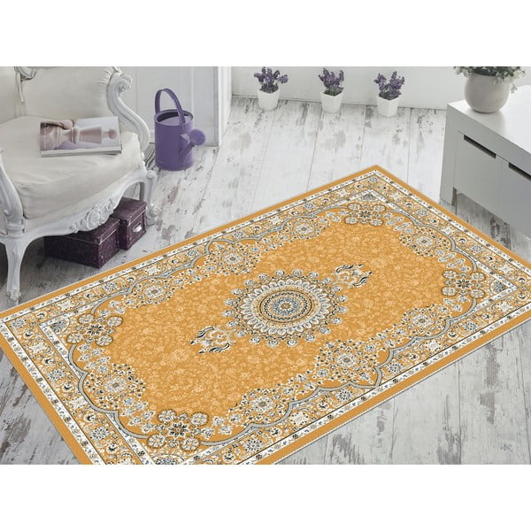 Geltonas kilimas Vitaus Luka, 80 x 150 cm-image-1