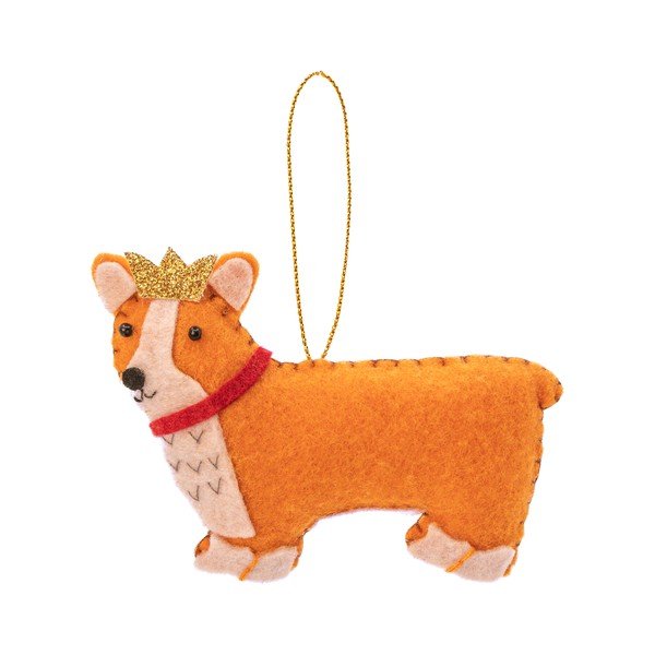 Iš tekstilės rankų darbo eglutės papuošimas 5,5 cm Corgi – Sass & Belle