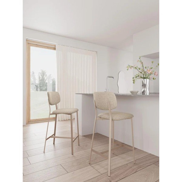 Smėlio spalvos iš audinio baro taburėtės 2 vnt. (sėdynės aukštis 68,5 cm) Alison – Actona-image-1