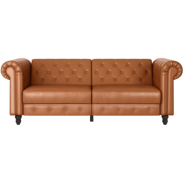 Iš dirbtinės odos sulankstoma sofa konjako rudos spalvos 236 cm Felix – Støraa