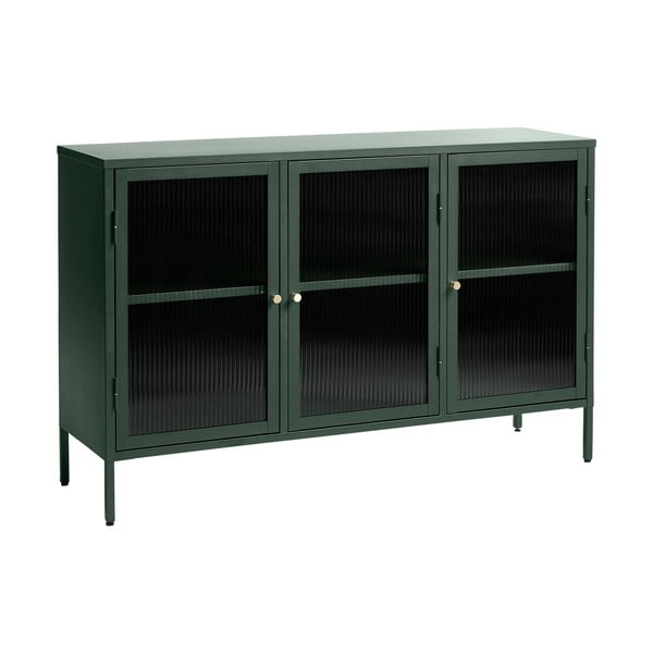 Žalios spalvos metalinė vitrina Unique Furniture Bronco, aukštis 85 cm-image-2