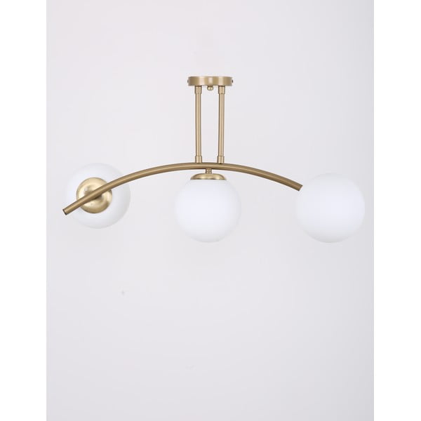 Lubinis šviestuvas baltos spalvos/auksinės spalvos ø 15 cm su stiklo gaubtu Yay – Squid Lighting