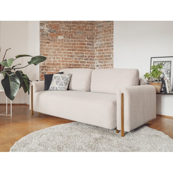 Smėlio spalvos iš kordinio velveto sulankstoma/su sandėliavimo vieta sofa 244 cm Arcadova – ELTAP-image-3