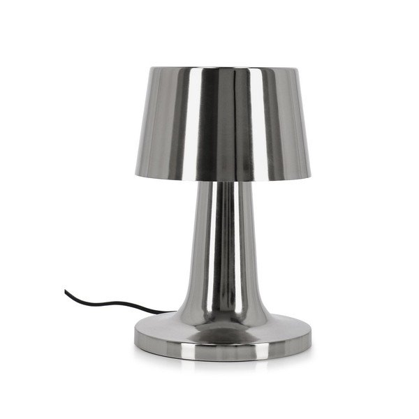 Sidabrinės spalvos iš metalo stalinis šviestuvas LED (aukštis 51 cm) su metaliniu gaubtu Turner – Bizzotto
