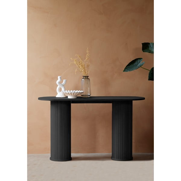 Juodos spalvos konsolinis staliukas 40x130 cm Nola – Unique Furniture-image-1