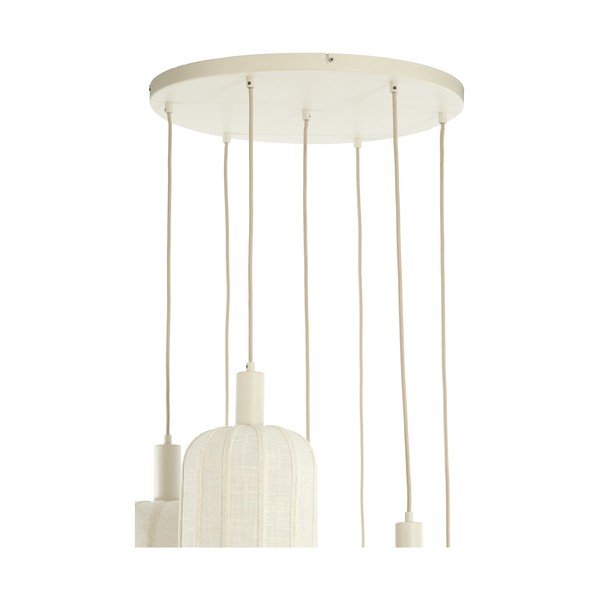 Kreminės spalvos kabantis šviestuvas ø 50 cm su tekstiliniu gaubtu Tufia – Light & Living-image-3