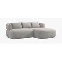 Šviesiai pilkos spalvos kampinė sofa iš boucle (su dešiniuoju kampu/su gultu) Jenny – Micadoni 