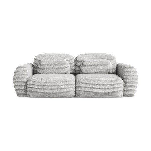 Šviesiai pilkos spalvos iš kordinio velveto sulankstoma/su sandėliavimo vieta sofa 266 cm Kini – Makamii