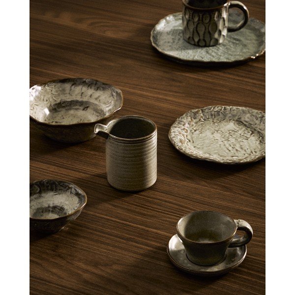 Pilkos spalvos desertinė iš keramikos lėkštė ø 21 cm Alenia – Kave Home-image-1