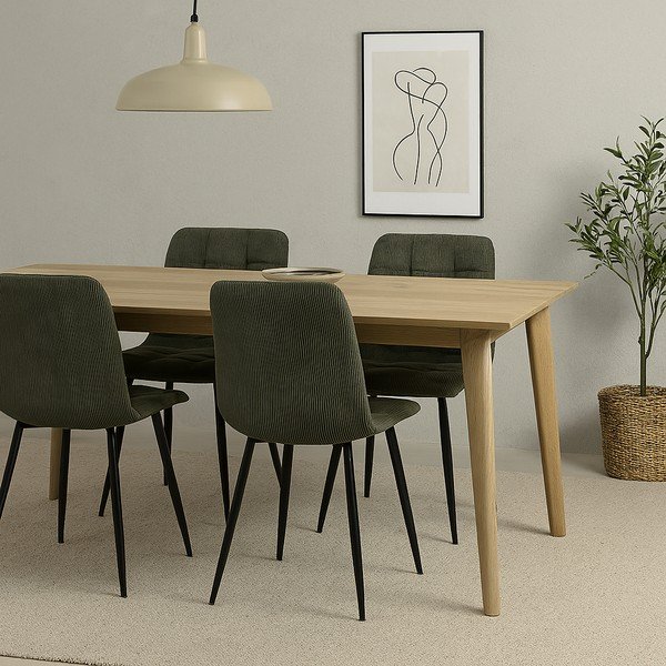 Žalios spalvos iš audinio valgomojo kėdės 2 vnt. Moseby – Bonami Essentials-image-1