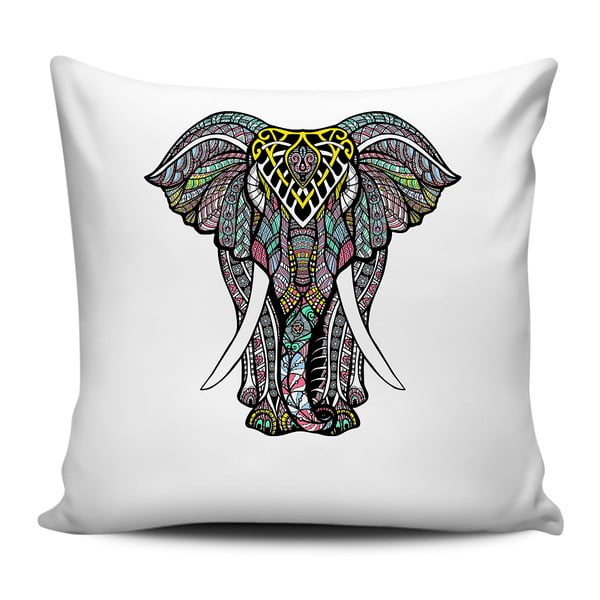 Juodai balta pagalvėlė "Home de Bleu Tropical Elephant", 43 x 43 cm