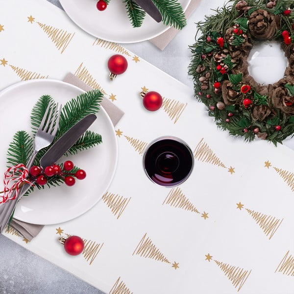 Iš medvilnės stalo takelis su Kalėdų motyvu 32x130 cm – Orion-image-1