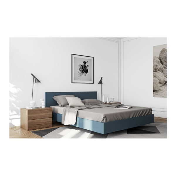 Rudas naktinis staliukas su 2 stalčiais TemaHome Aurora-image-4