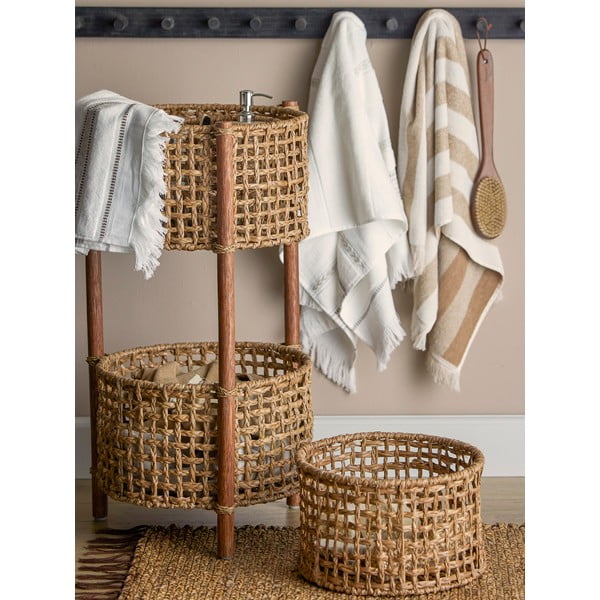 Vonios rankšluostis rudos spalvos/smėlio spalvos iš medvilnės 70x140 cm Elaia – Bloomingville-image-3