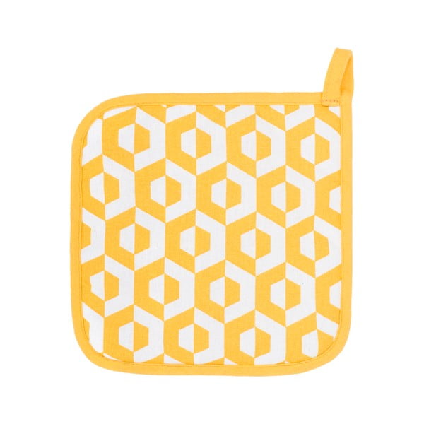 2 geltonų medvilninių nosinaičių rinkinys Tiseco Home Studio Hexagon