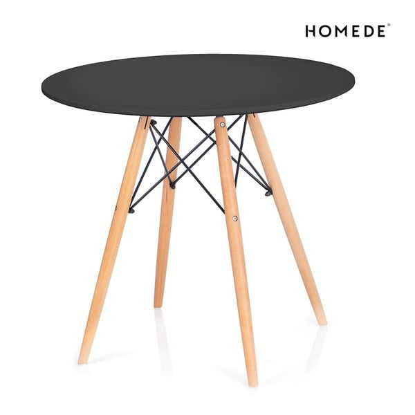 Apvalios formos valgomojo stalas su juodu stalviršiu ø 80 cm Tebe – Homede
