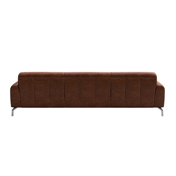 Raudonai ruda odinė sofa MESONICA Puzo, 240 cm-image-3