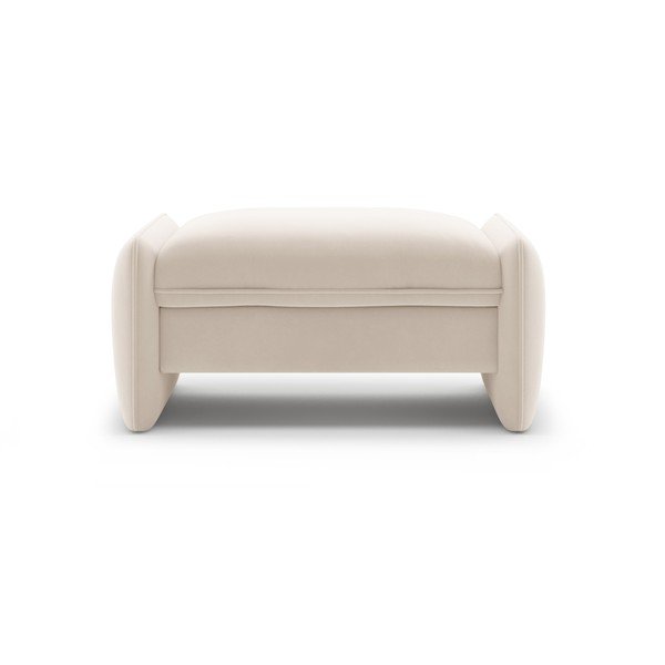 Kreminės spalvos taburetė iš velveto Georgia – Micadoni -image-1