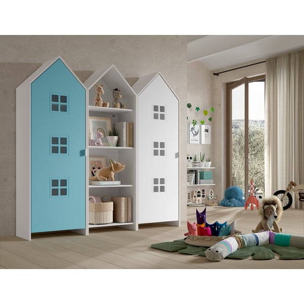 Atvira vaikiška spinta baltos spalvos/šviesiai mėlynos spalvos 173x171,5 cm CASAMI BRUGES – Vipack-image-1