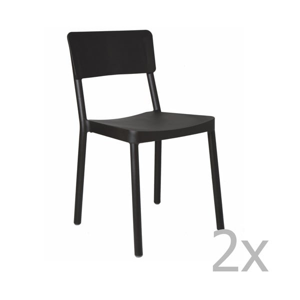 2 juodų sodo kėdžių rinkinys "Resol Lisboa