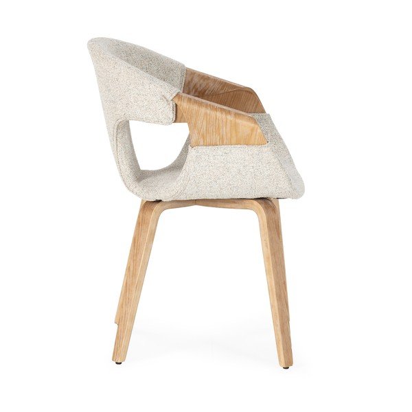 Smėlio spalvos iš audinio valgomojo kėdžių komplektas su porankiais 2 vnt. Elif – MOME-image-4