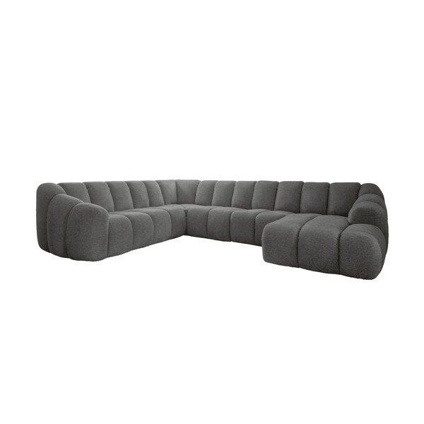 Pilkos spalvos kampinė sofa (su kairiuoju kampu/„U“ formos) Shell – Miuform