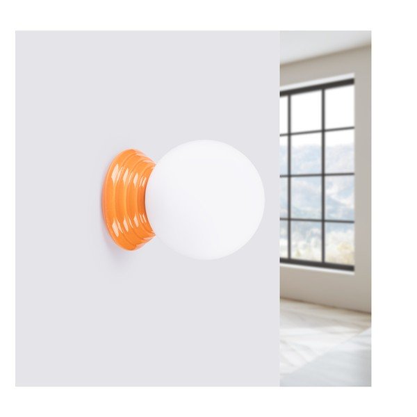 Oranžinės spalvos iš keramikos sieninė lempa ø 12 cm Farsa – Sollux-image-4