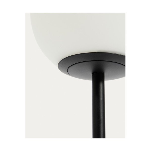 Baltos spalvos/juodos spalvos stalinis šviestuvas (aukštis 35 cm) su stiklo gaubtu Brisia – Kave Home-image-3
