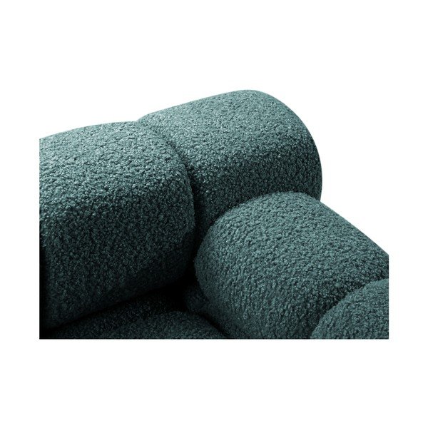 Smaragdinės spalvos modulinė kampinė sofa iš boucle (su dešiniuoju kampu/su gultu) – Micadoni -image-4