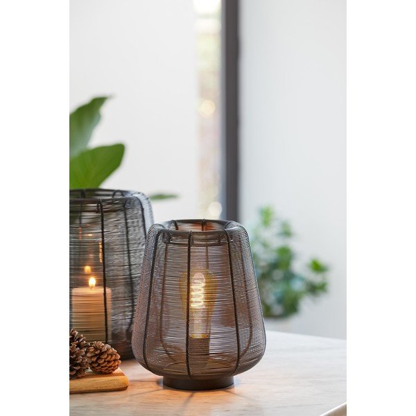 Juoda stalinė lempa (aukštis 26 cm) Adeta - Light & Living-image-1