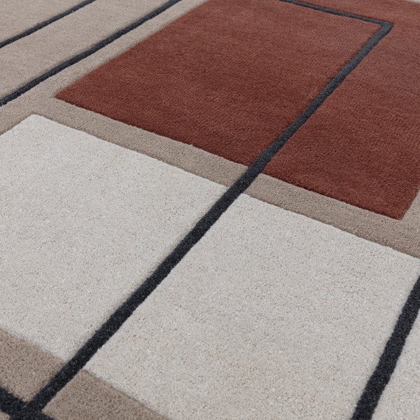 Kilimas iš vilnos raudonos plytų spalvos/smėlio spalvos 120x170 cm Reef – Asiatic Carpets-image-1
