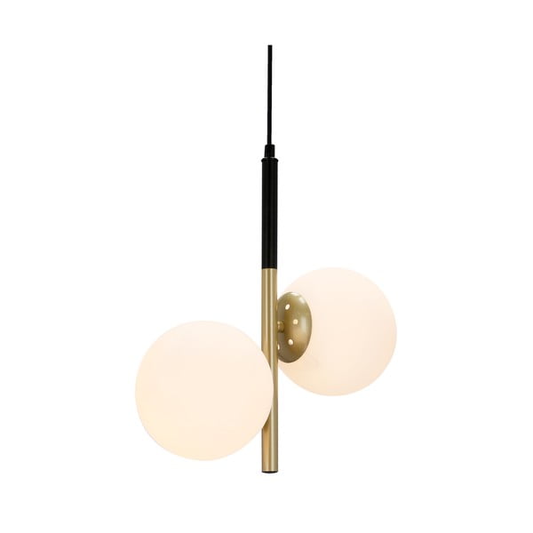 Aukso spalvos pakabinamas šviestuvas su stikliniu gaubtu 32,5x15 cm Duo - Candellux Lighting-image-3