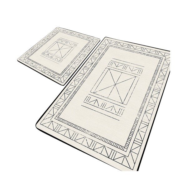 Kreminės spalvos vonios kilimėliai 2 vnt. 60x100 cm Touch – Foutastic