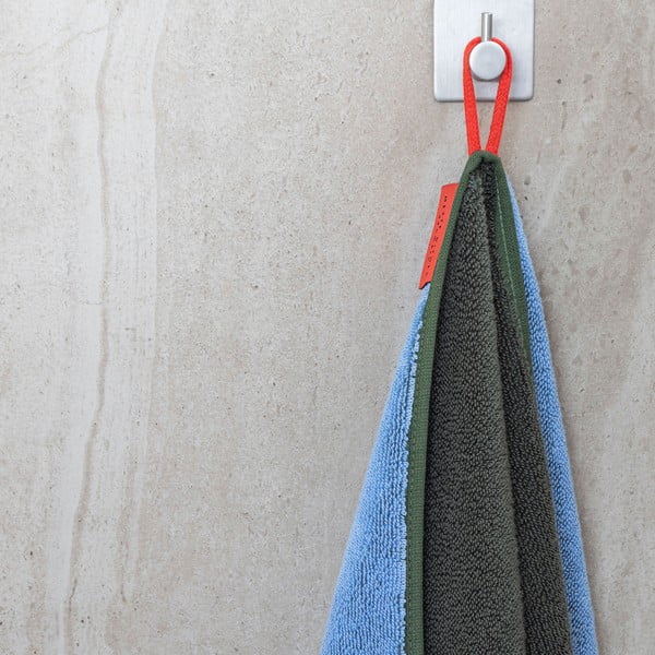 Tamsiai žalios spalvos/mėlynos spalvos iš frote audinio iš organiškos medvilnės vonios rankšluostis 70x133 cm Soft – Mette Ditmer Denmark-image-2