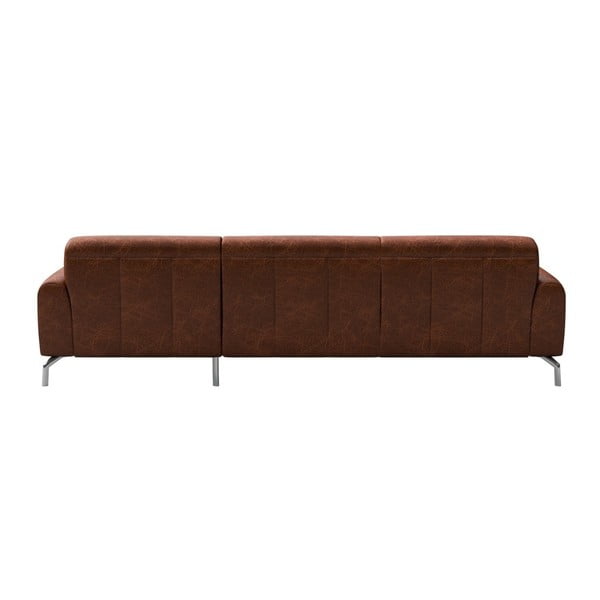 Ruda odinė kampinė sofa MESONICA Puzo, dešinysis kampas-image-3