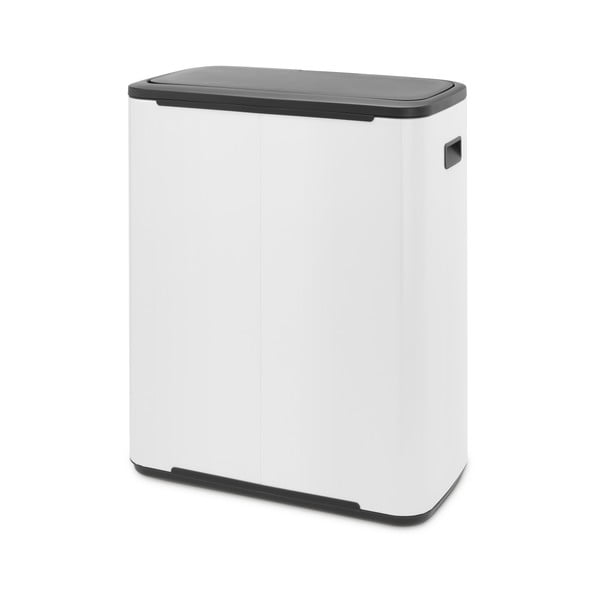 Iš plieno šiukšliadėžė baltos spalvos rūšiavimui/galima atidaryti palietus 60 l Bo Touch Bin – Brabantia-image-3