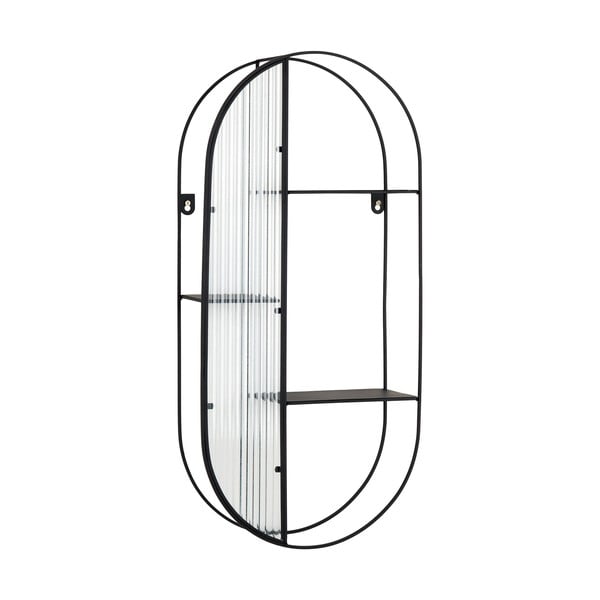 Iš metalo kelių aukštų sieninė lentyna juodos spalvos 32 cm Newcastle – House Nordic-image-2