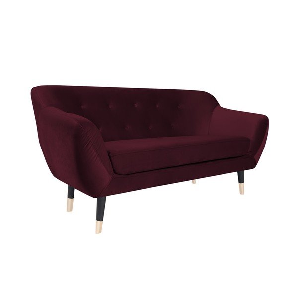 Raudonos spalvos sofa su juodomis kojomis Mazzini Sofas Amelie, 158 cm-image-2