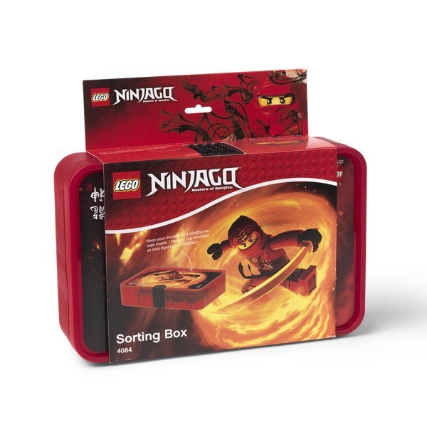 Raudona laikymo dėžutė su LEGO® Ninjago skyriais-image-1