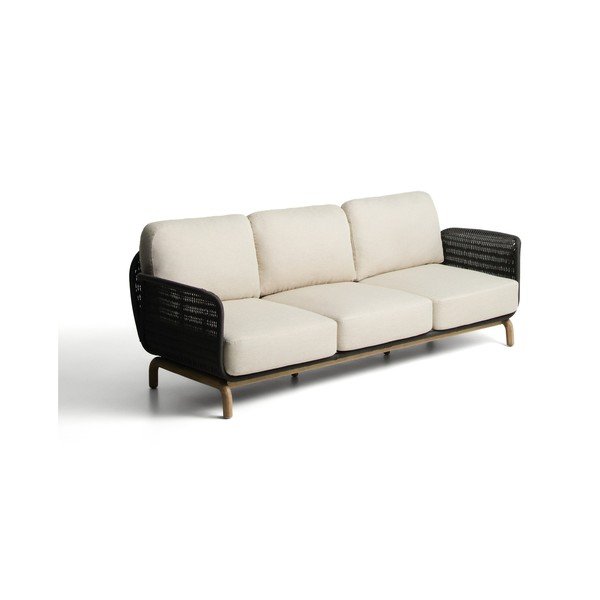 Pilkos spalvos/smėlio spalvos iš audinio sodo sofa Alipa – Kave Home