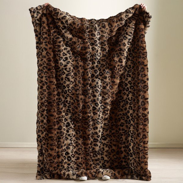 Rudos spalvos antklodė ir pledas 130x170 cm Animal Print – Catherine Lansfield-image-2