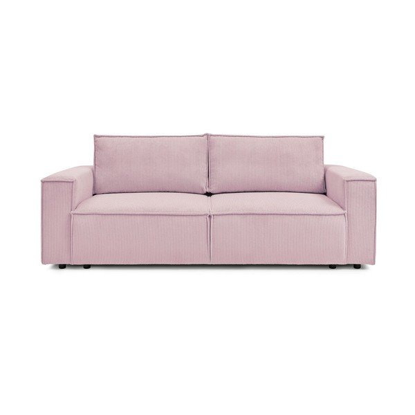 Sulankstoma sofa šviesiai rožinės spalvos iš kordinio velveto 245 cm Nihad – Bobochic Paris
