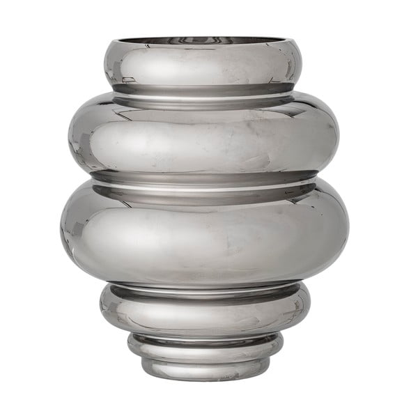 Iš stiklo  rankų darbo vaza sidabrinės spalvos (aukštis 24 cm) Zorya – Bloomingville