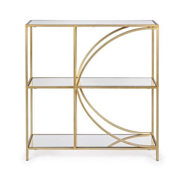 Auksinės spalvos iš plieno knygų spinta  81x87x31 cm Elenor – Bizzotto