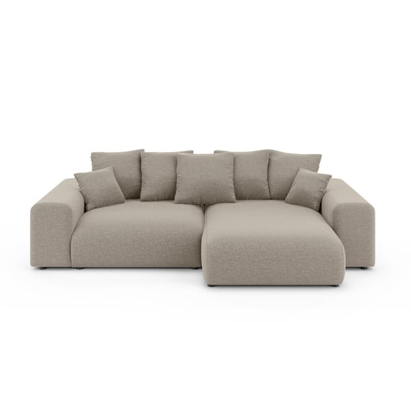 Smėlio spalvos sulankstoma/su sandėliavimo vieta kampinė sofa (kintama) Luma – Ropez