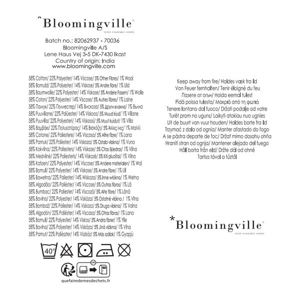 Mėlynos spalvos/smėlio spalvos iš perdirbtos medvilnės antklodė ir pledas 130x160 cm Ethan – Bloomingville-image-3